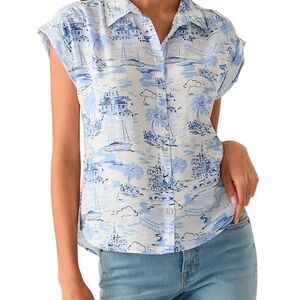 Blue Printed Women's Top